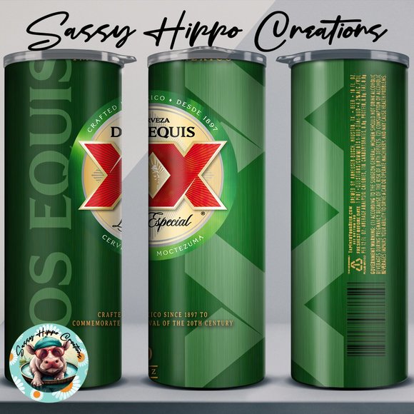 Skinny Tumbler Dos Equis Lager Beer Cerveza Alcohol Beverage 20oz StainlessSteel - Picture 1 of 5